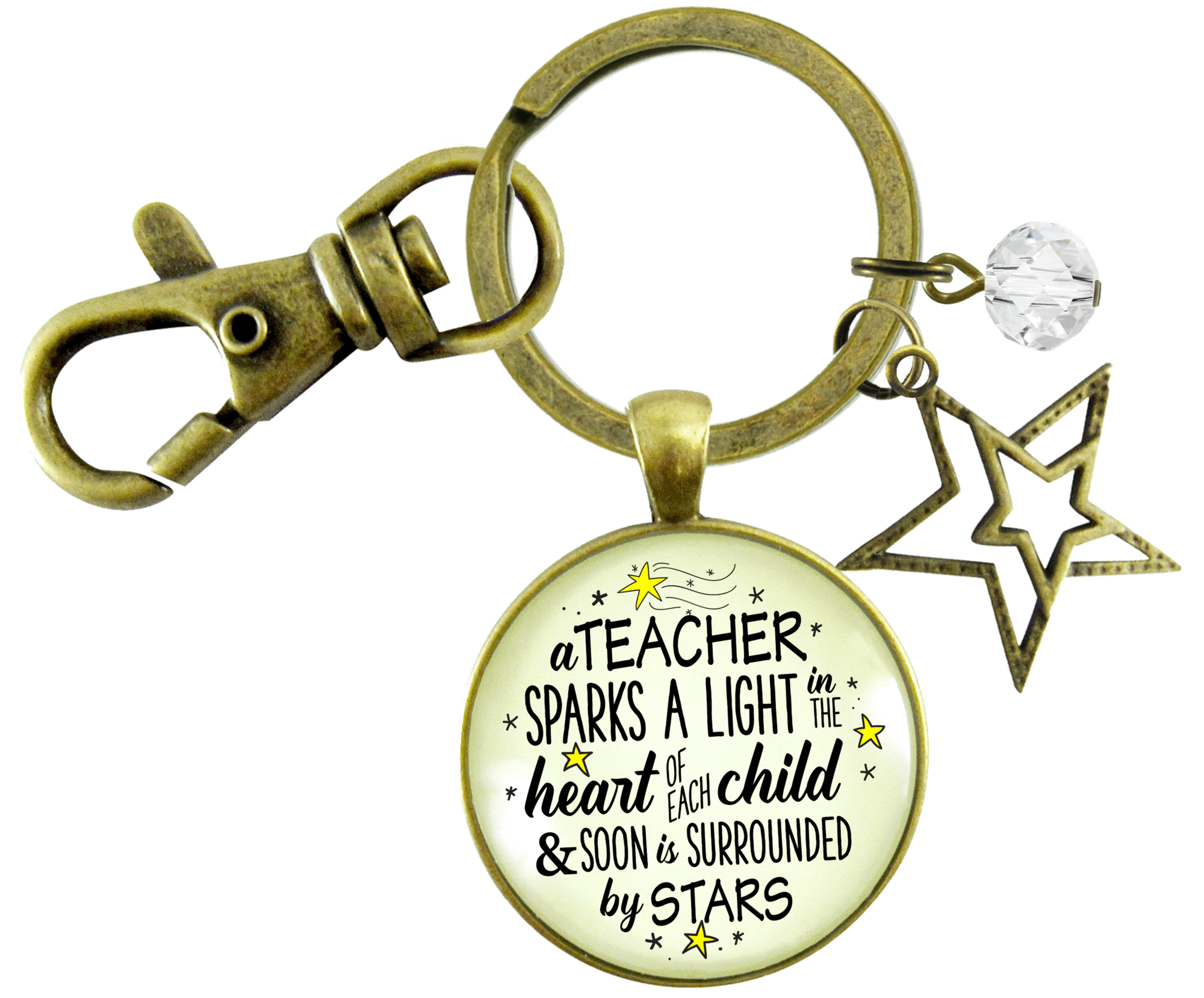 Teacher Keychain Sparks A Light Inspirational Jewelry Thank