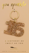 Sweet Sixteen Glitter Keychain