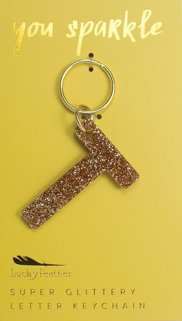 T Glitter Keychain