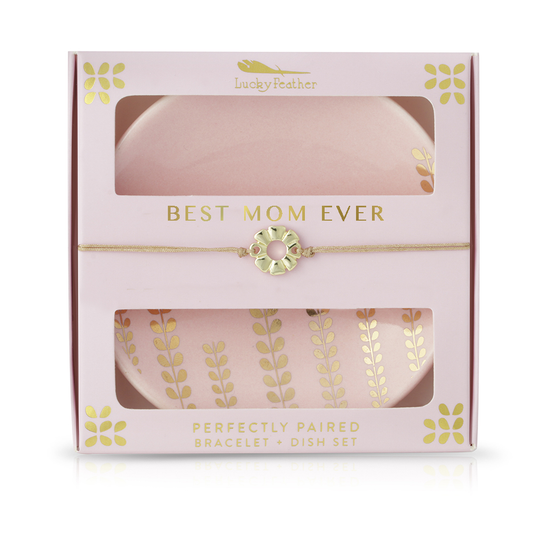 Best Mom Ever Bracelet and Dish Set