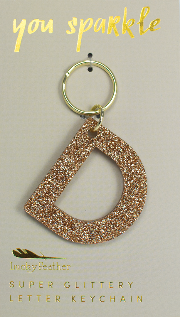 D Glitter Keychain