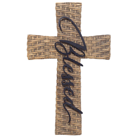 Blessed Basket Weave Cross