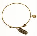 Be Brave Gold Expandable Bangle Charm Bracelet