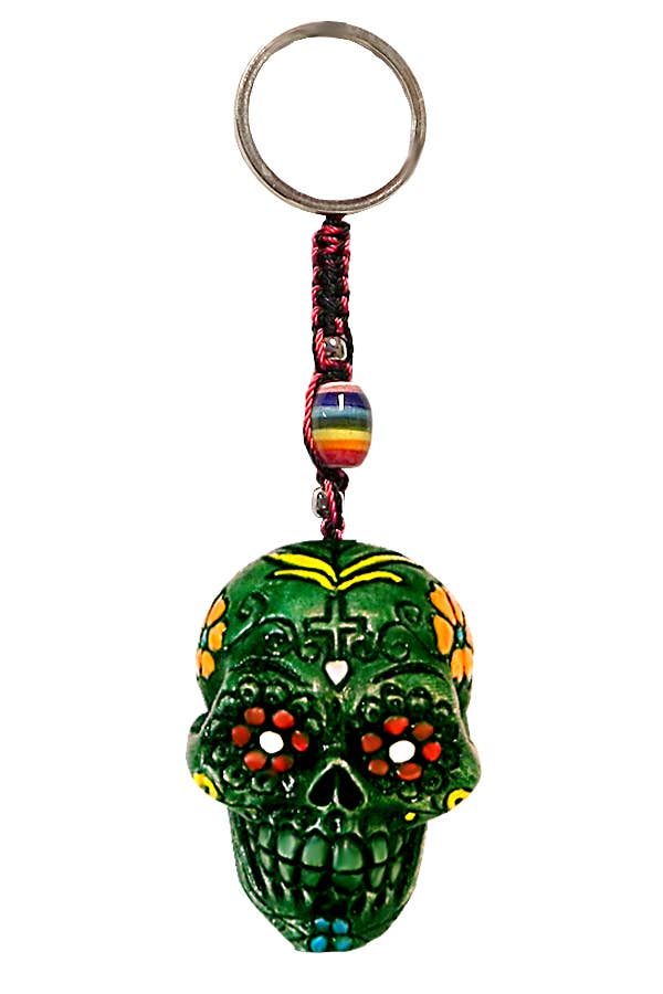 Pichincha - Key Chain Sugar Skull Green