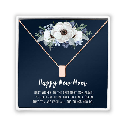 Happy New Mom Gold Necklace