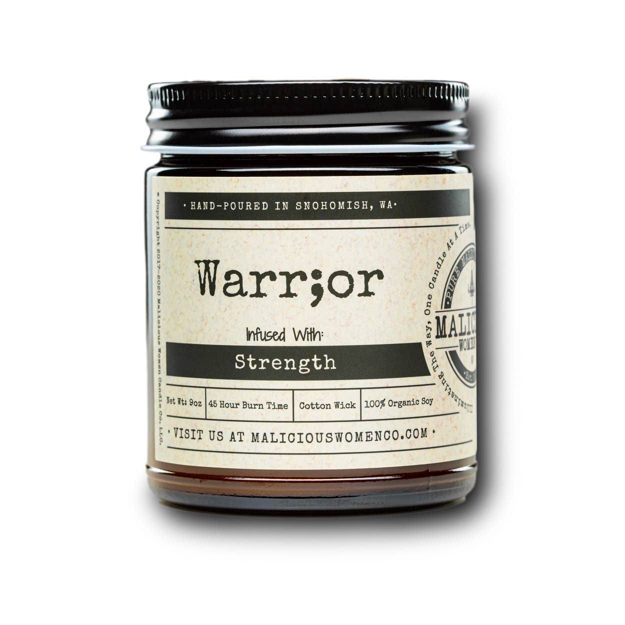 Malicious Women Candle Co - Warrior - Infused with Strength