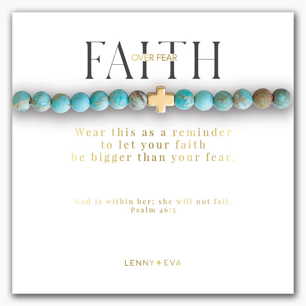 Faith Over Fear Turquoise Bracelet