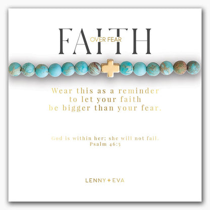 Faith Over Fear Turquoise Bracelet