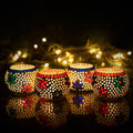Plutus imports Mosaic Glass Votive Candle Holders
