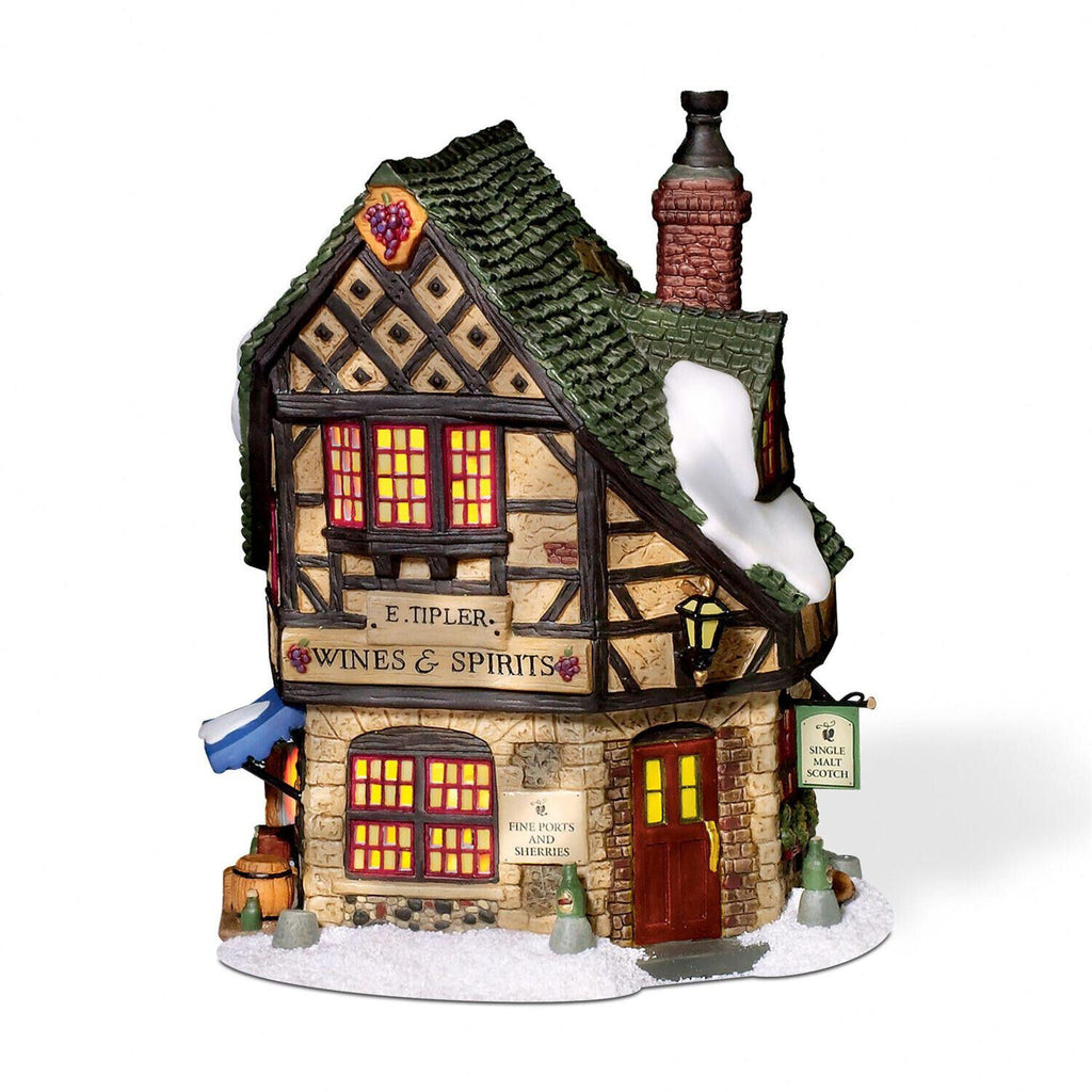 D56 Dickens Village E Tipler Agent Wine and Spirits Lit Building
