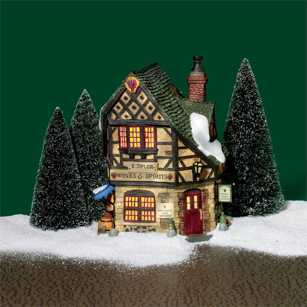 D56 Dickens Village E Tipler Agent Wine and Spirits Lit Building