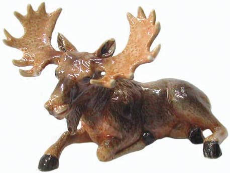 Moose Lying Down Mini Figurine
