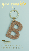 B Glitter Keychain