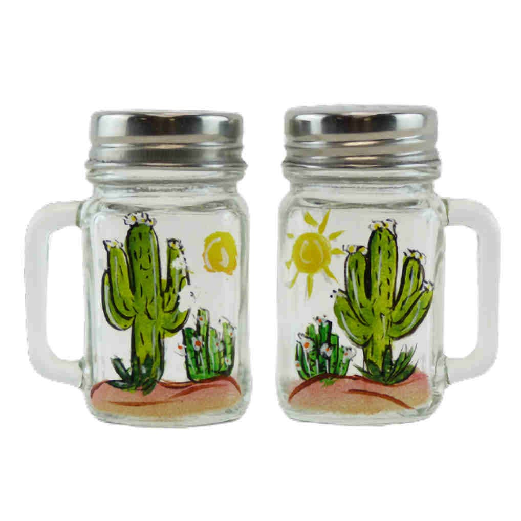 Cactus Mason Jar Salt & Pepper