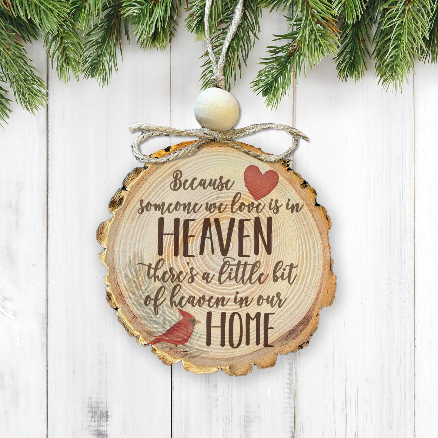 Zoey's Attic Wholesale - Memory ornament rustic wood slice ornament someone we love is in heaven