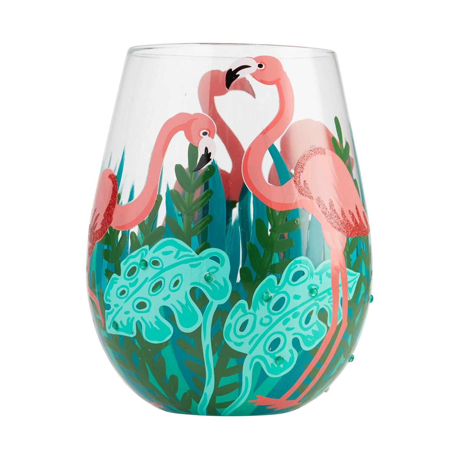 Fancy Flamingo Lolita Stemless Wine Glass