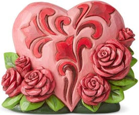 Jim Shore Mini Heart with Roses