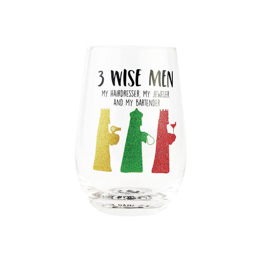 3 Wise Men Stemless Wine Glass