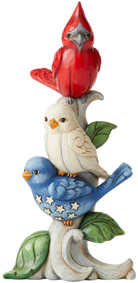 Jim Shore Red, White & Blue Birds Of Happiness figurine