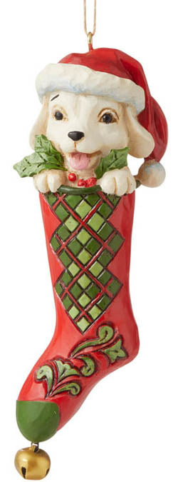 Jim Shore Dog In Stocking Ornament