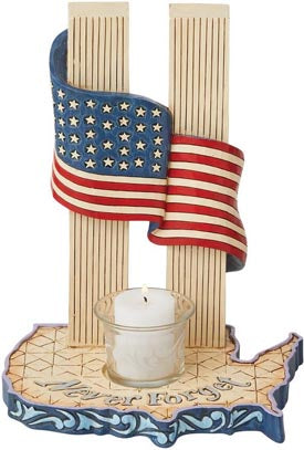 Jim Shore Never Forget 9-11 Candleholder