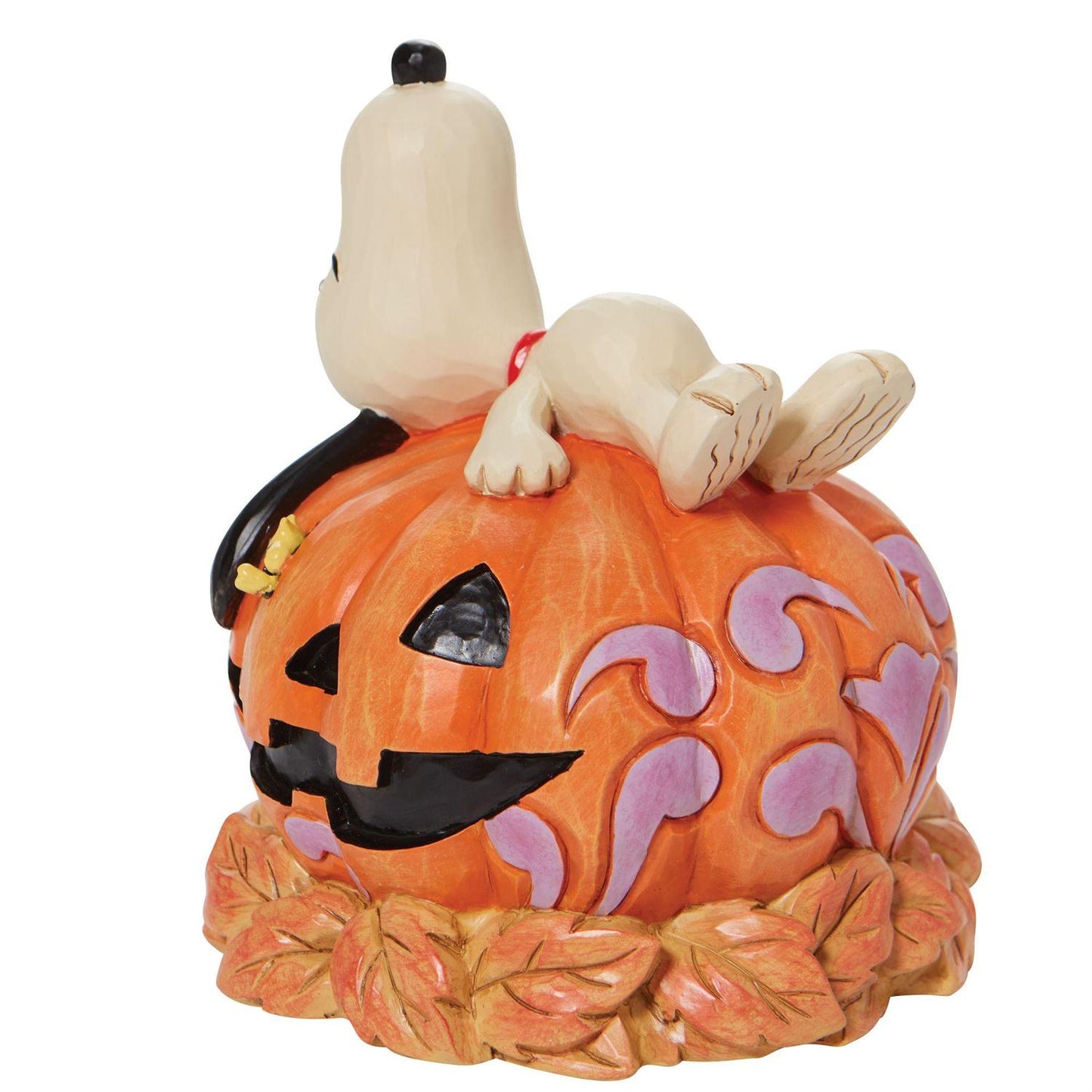 Jim Shore Snoopy Laying on top of Carved Pumpkin "Fall Vibes"