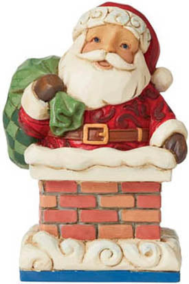 Jim Shore Mini Santa In Chimney