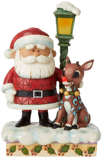 Jim Shore "Rudolph & Santa Next To Lamp Post"