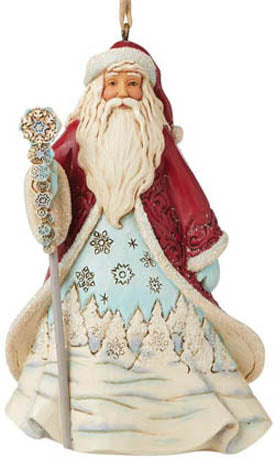Jim Shore Wonderland Santa/Snowflakes Ornament