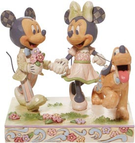 Jim Shore Springtime Stroll Mickey, Minnie & Pluto