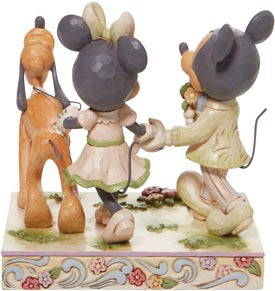 Jim Shore Springtime Stroll Mickey, Minnie & Pluto
