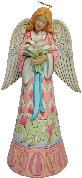 Jim Shore Easter Faith Angel W/Dove and Lillies Figurine