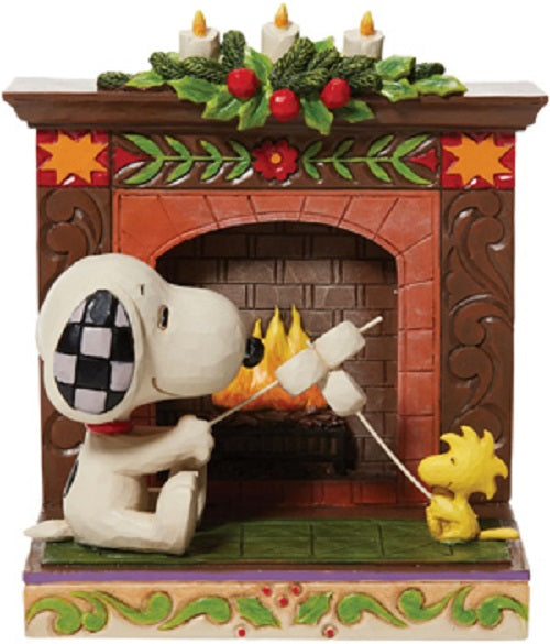 Jim Shore Snoopy and Woodstock Friendship by the Fireside Figurine