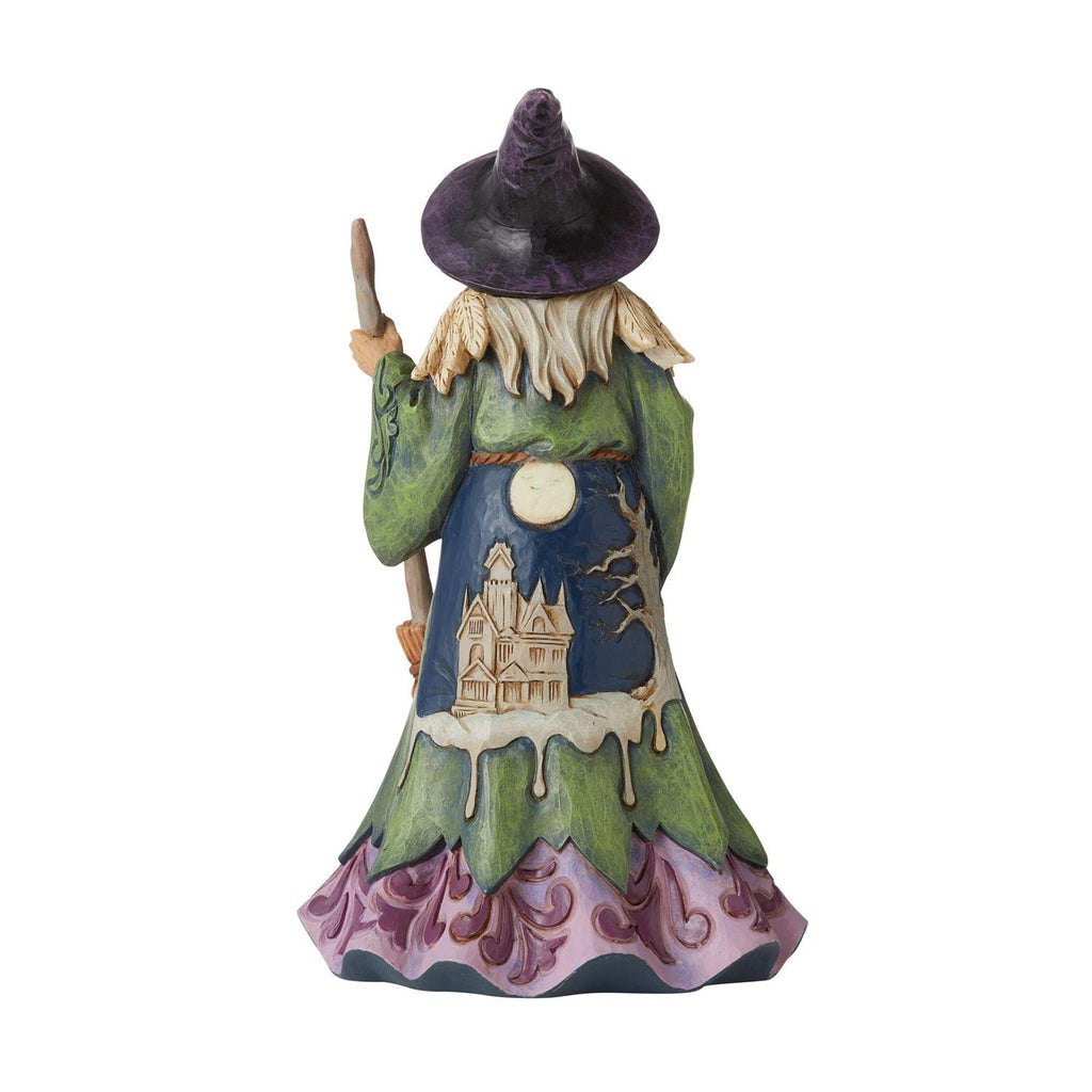 Jim Shore "Fear is Near" Witch with Cat and Broom