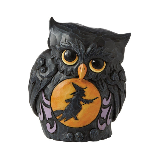 Jim Shore Mini Halloween Owl with Scene