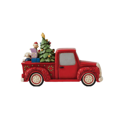 Jim Shore Rudolph in Red Pickup Truck