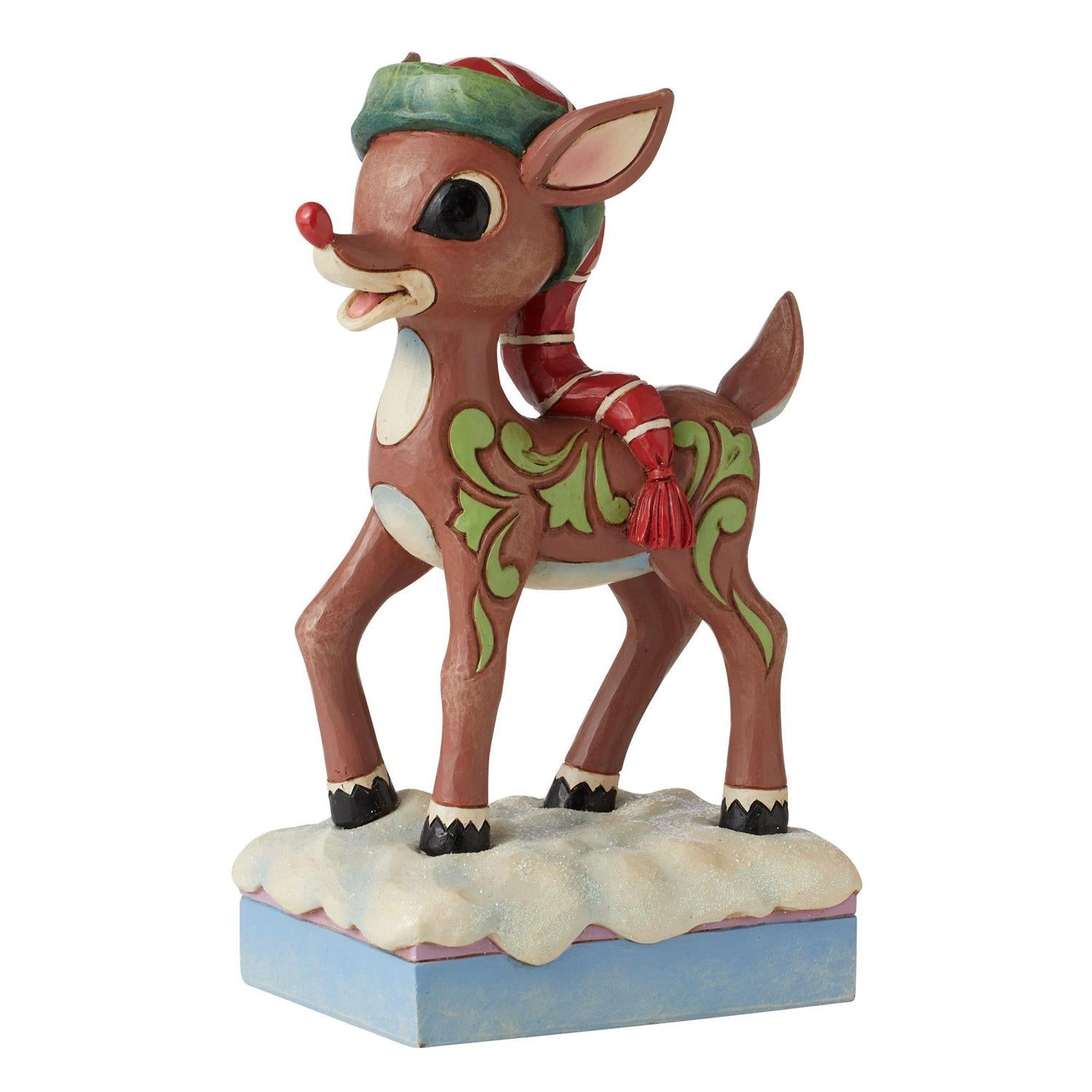 Jim Shore Rudolph in Red/Green Stocking Hat