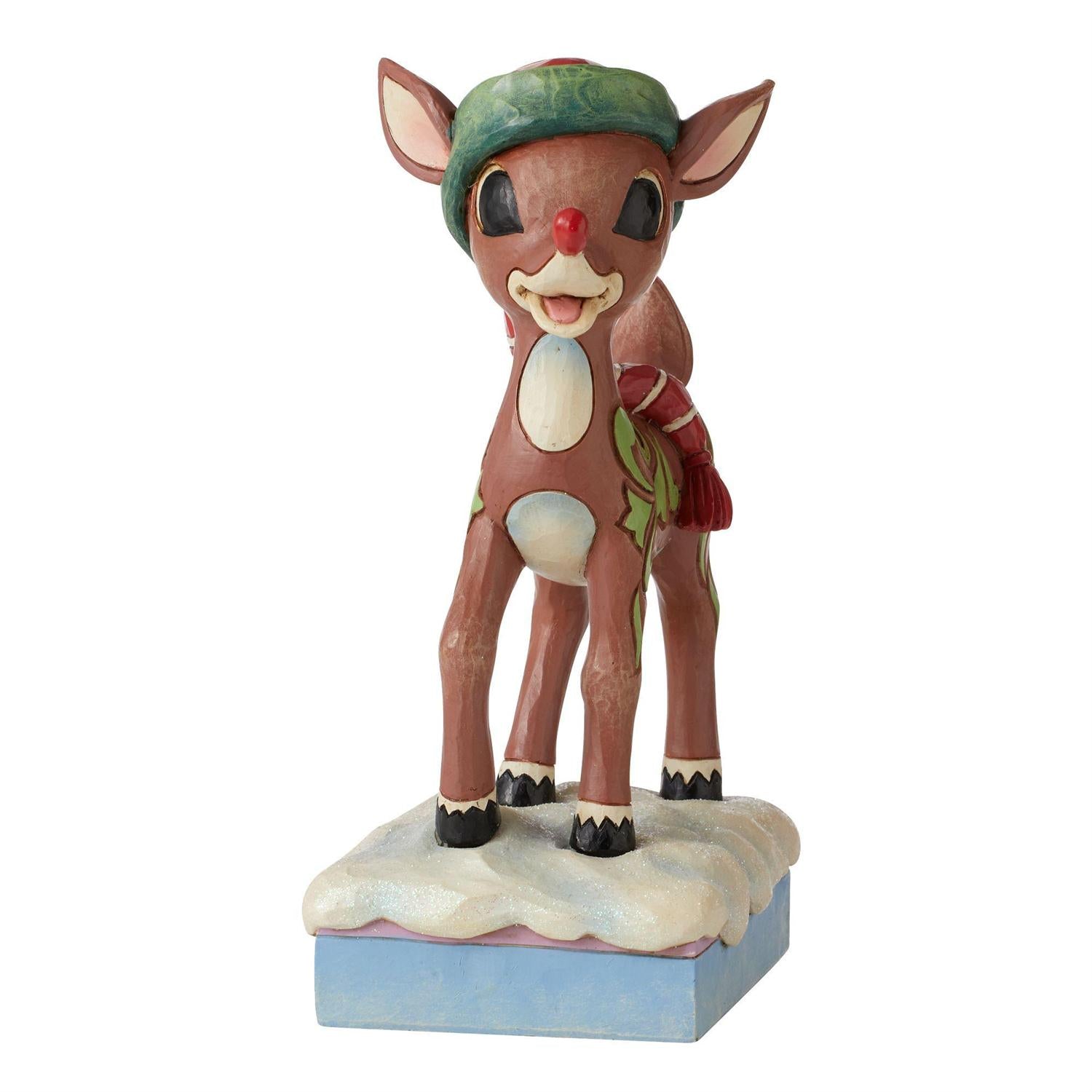 Jim Shore Rudolph in Red/Green Stocking Hat
