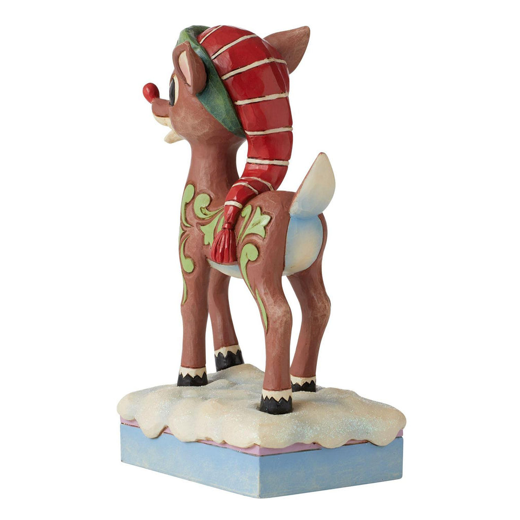 Jim Shore Rudolph in Red/Green Stocking Hat