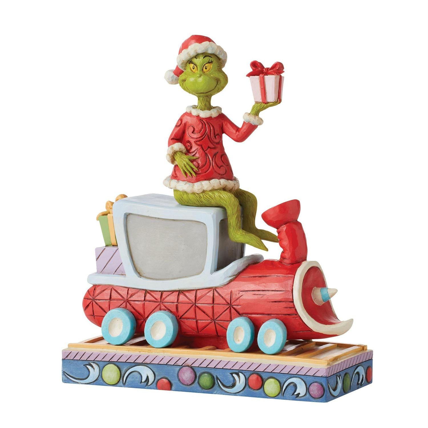 Jim Shore Grinch Dr Seuss On Train Figurine