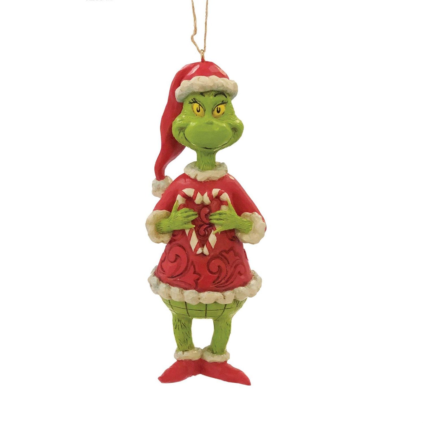Jim Shore Grinch Dr Seuss Holding Candy Cane Ornament