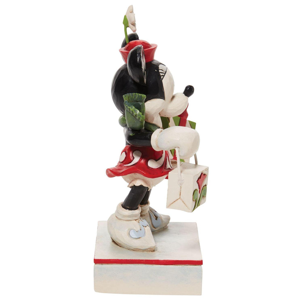 Jim Shore Disney Minnie Mouse Black and White with Gifts Holiday Glamour