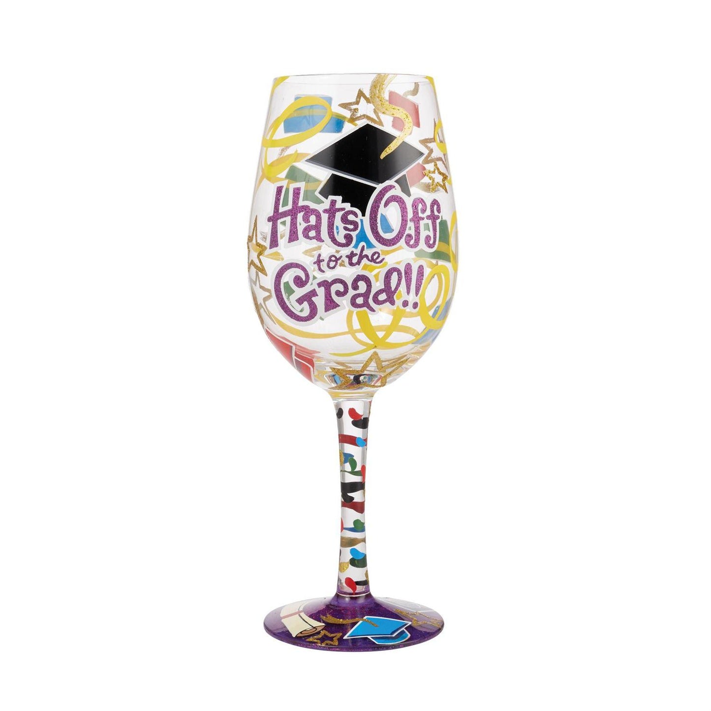 Hat's Off to the Grad Lolita Wine Glass
