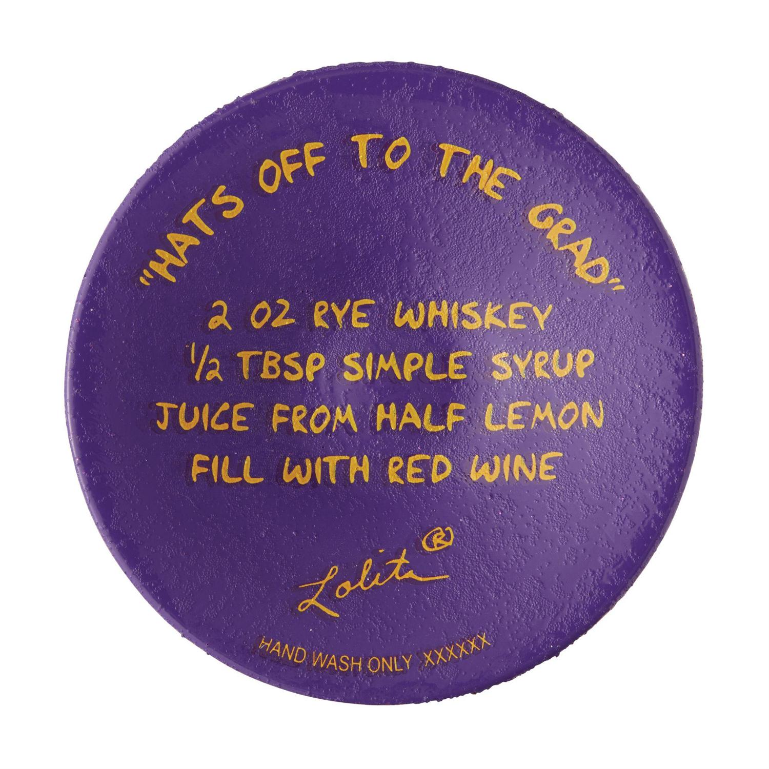Hat's Off to the Grad Lolita Wine Glass