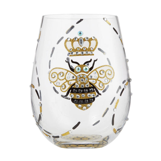 Queen Bee Stemless Lolita Wine Glass Enesco