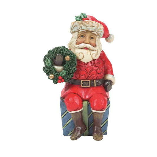 Jim Shore Mini Santa Sitting on Gifts