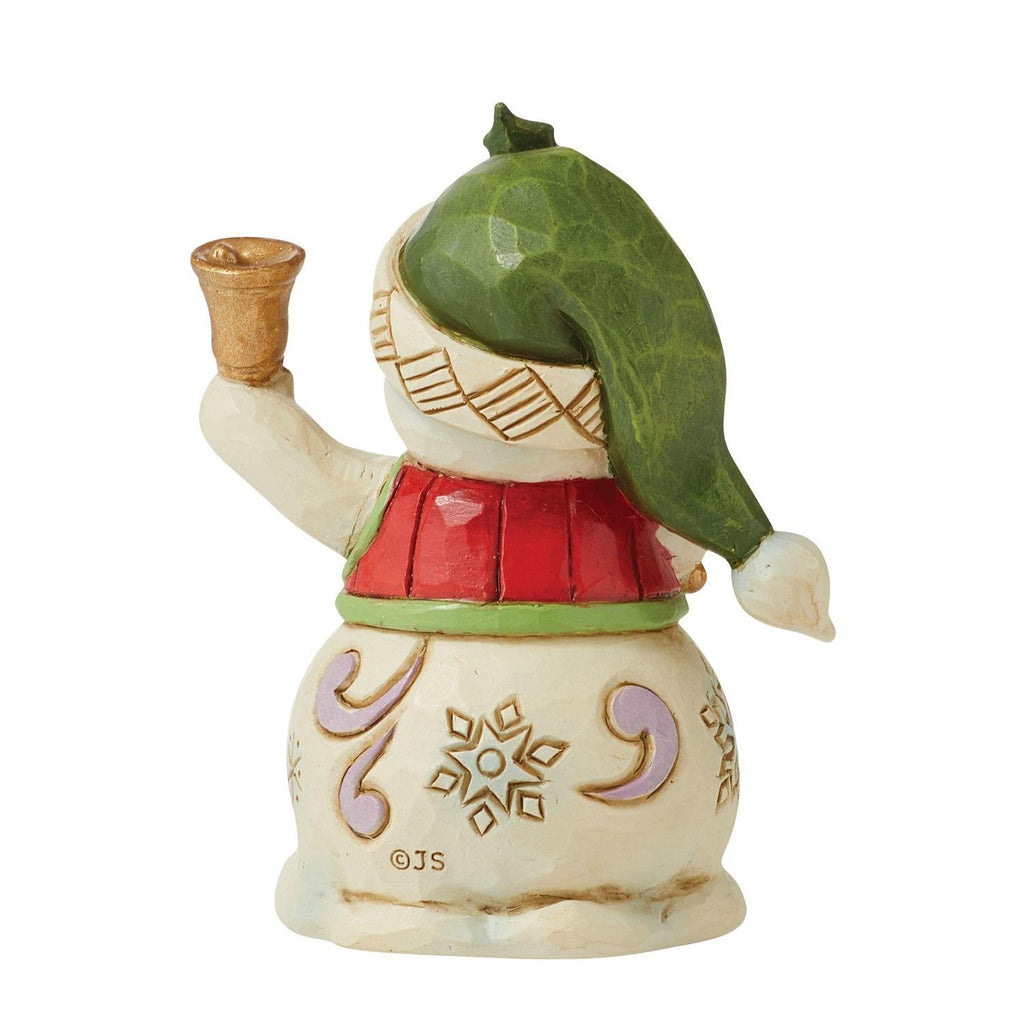 Jim Shore Mini Snowman with Bells Figurine
