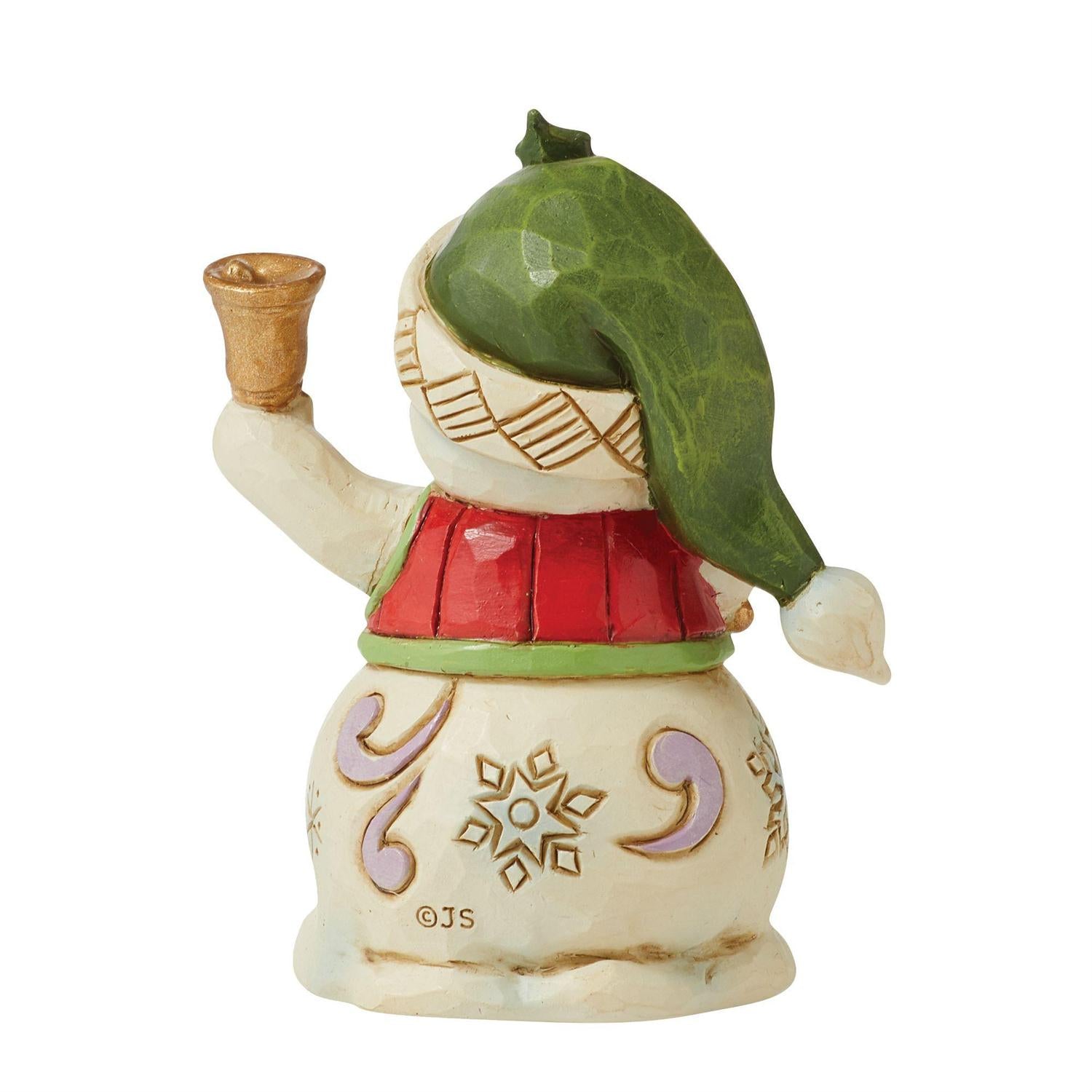 Jim Shore Mini Snowman with Bells Figurine