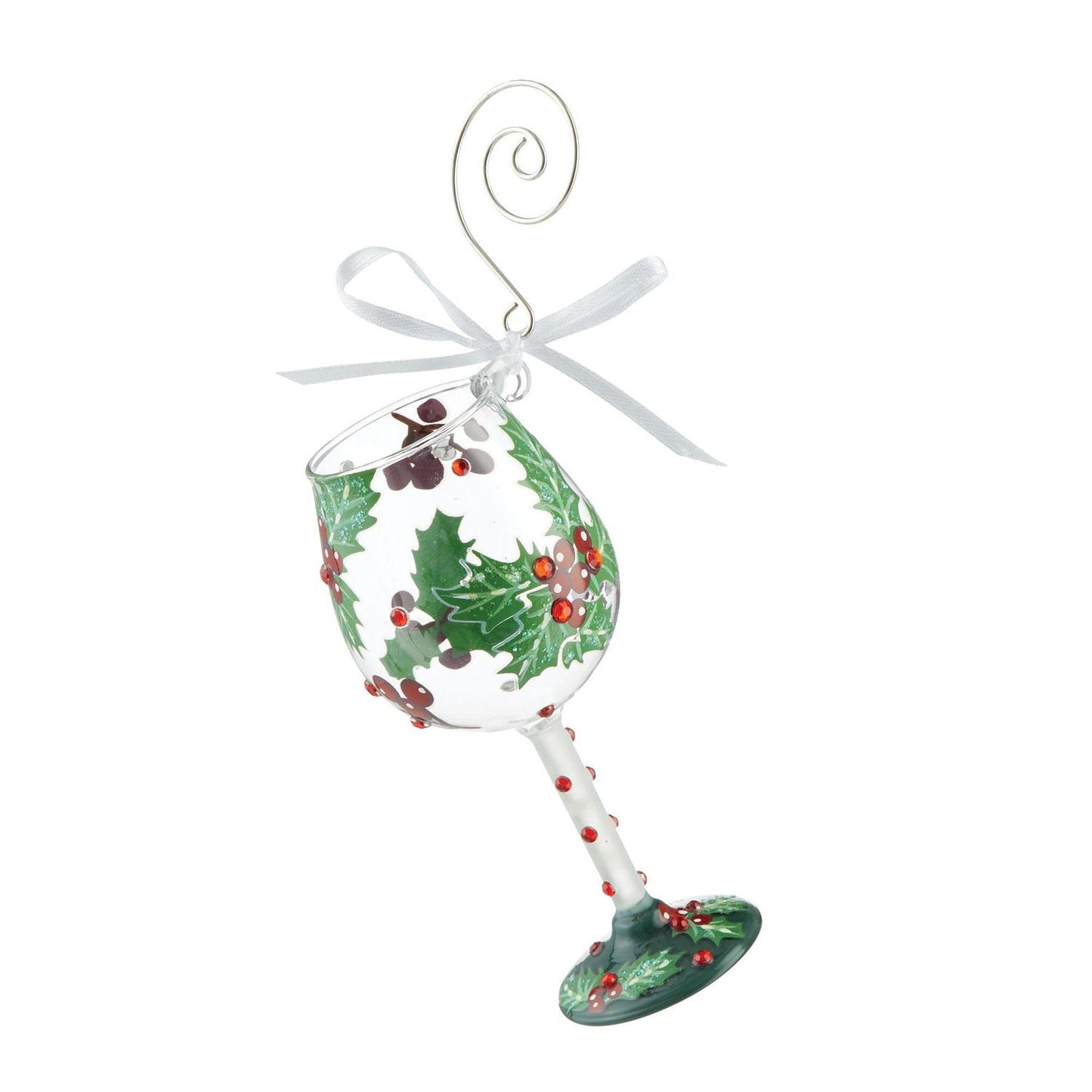 Holly Jolly Lolita Mini Wine Glass Ornament