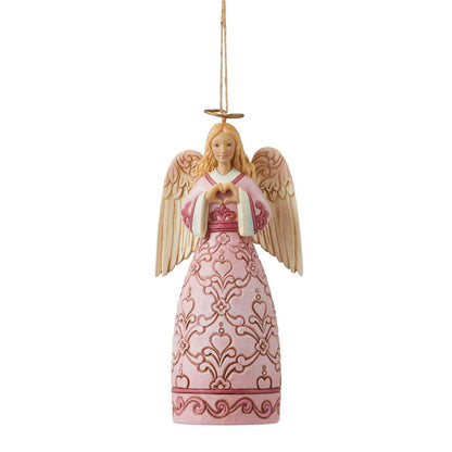 Jim Shore Heartwood Creek Hanging Pink Angel Ornament